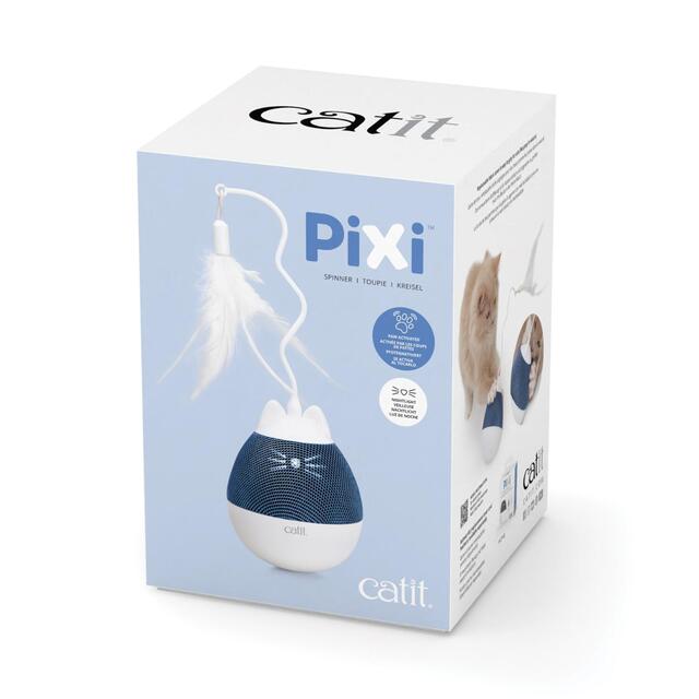 Catit Pixi Spinner Electronic Cat Toy White & Blue thumbnail 2