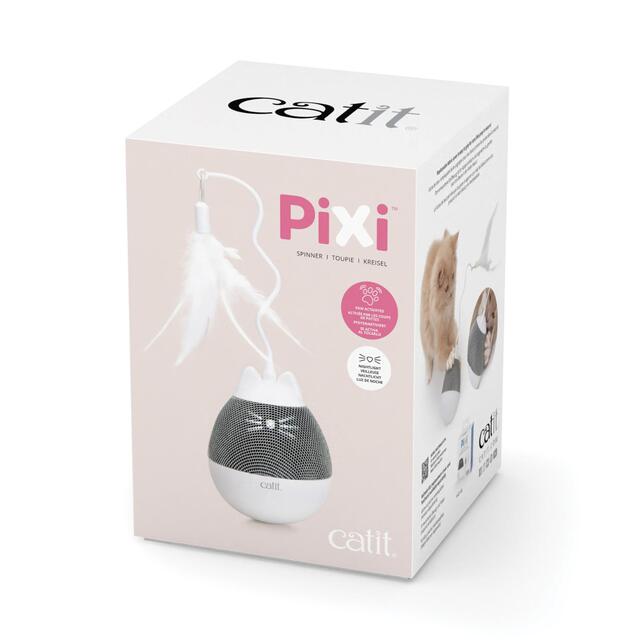 Catit Pixi Spinner Electronic Cat Toy White & Grey thumbnail 2