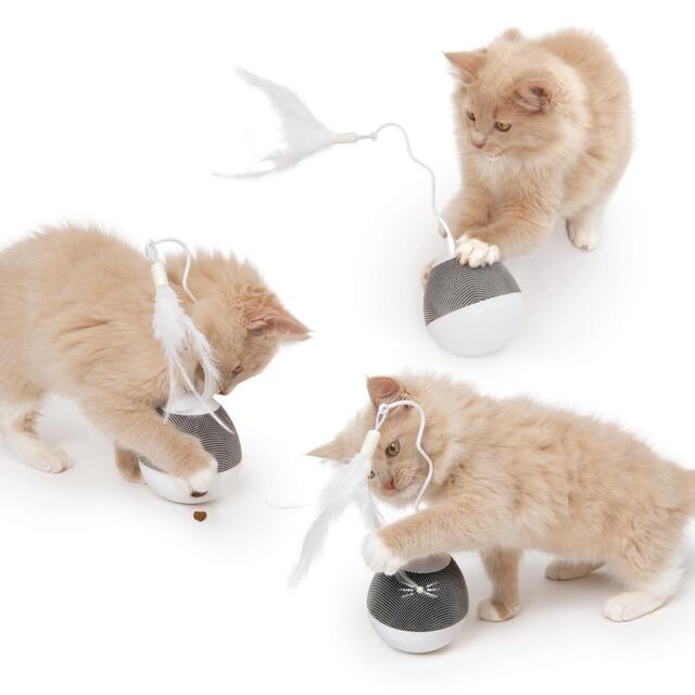 Catit Pixi Spinner Electronic Cat Toy White & Grey thumbnail 5