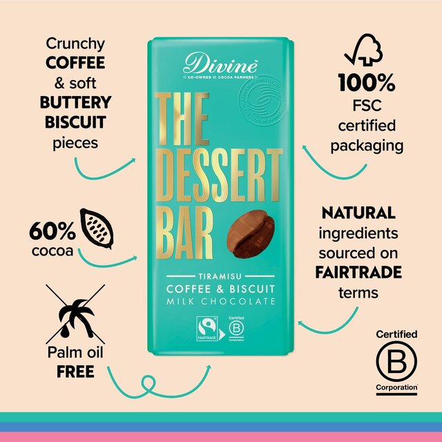 Divine Dessert Bar Milk Chocolate Tiramisu with Coffee and Biscuit thumbnail 3