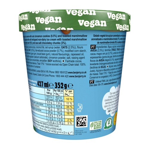 Ben & Jerry's Sundae Non Dairy Vegan Oat of this Swirled Ice Cream Tub thumbnail 3