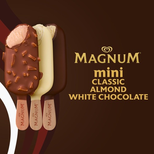 Magnum Mini Classic, Almond & White Chocolate Ice Cream Sticks 10x55ml thumbnail 6