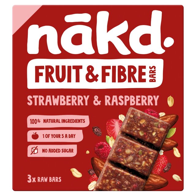 nakd. Fruit & Fibre Strawberry & Raspberry Bars thumbnail 2