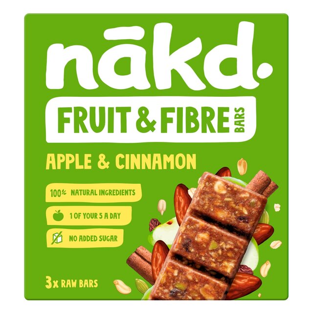 nakd. Fruit & Fibre Apple & Cinnamon Bars Multipack 3 x 44g thumbnail 2