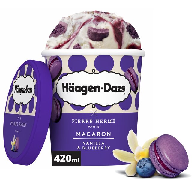 Haagen-Dazs Macaron Vanilla & Blueberry Ice Cream thumbnail 2