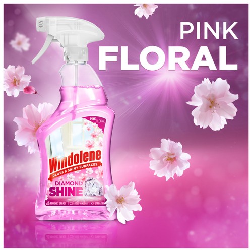 Windolene Diamond Shine Glass & Shiny Surfaces Pink Floral thumbnail 2