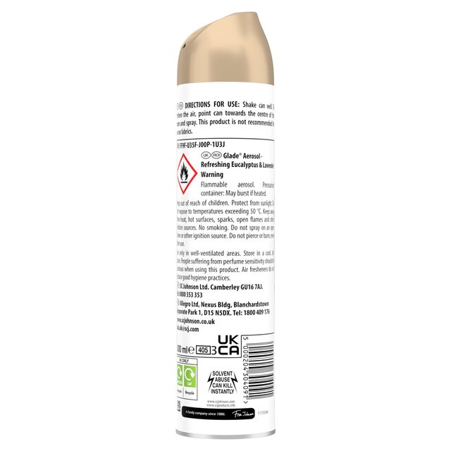 Glade Aerosol Eucalyptus & Lavender Air Freshener thumbnail 3