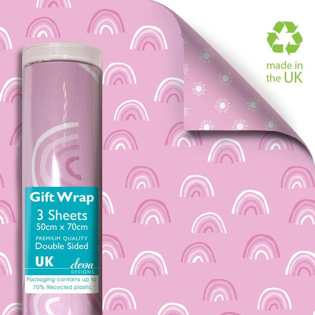 Pink Rainbow Double Sided Gift Wrap Sheets thumbnail 2