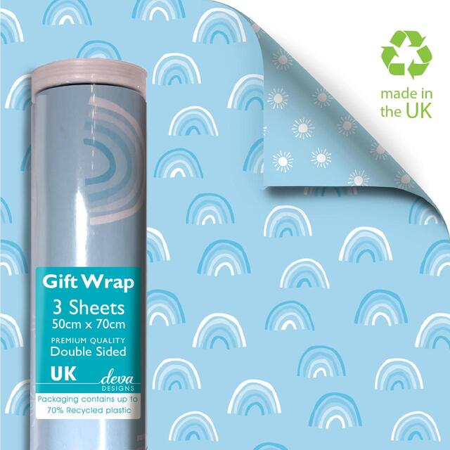Blue Rainbow Double Sided Gift Wrap Sheets thumbnail 2