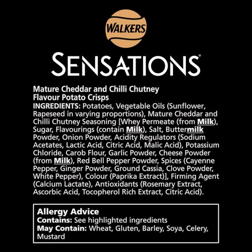 Walkers Sensations Mature Cheddar Cheese & Chilli Crisps thumbnail 5
