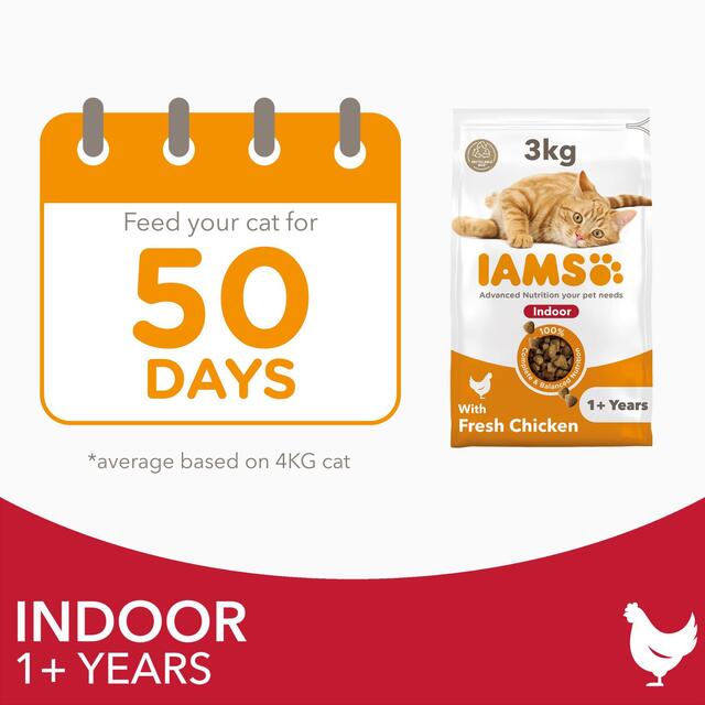 IAMS 1+ Years Indoor Dry Cat Food Chicken thumbnail 6