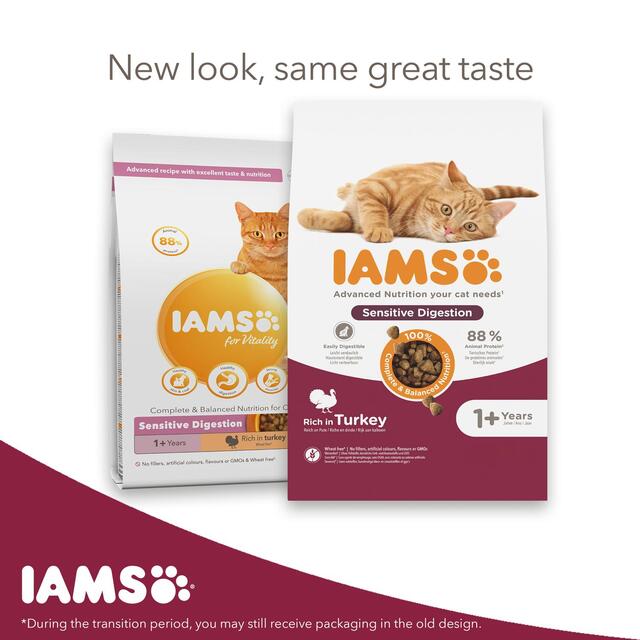 IAMS 1+ Years Sensitive Digestion Dry Cat Food Turkey thumbnail 8