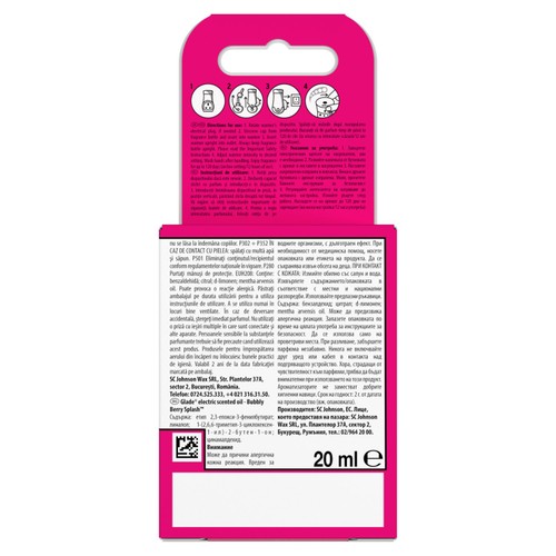 Glade Plug In Refill, Electric Scented Oil, Bubbly Berry Splash thumbnail 2