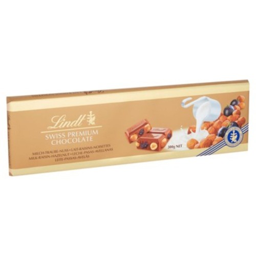Lindt Gold Bar Milk Chocolate, Hazelnut & Raisin thumbnail 3