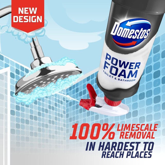 Domestos Power Foam Toilet & Bathroom Cleaner Spray Limescale Remover thumbnail 3