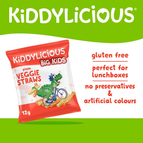 Kiddylicious Pizza Flavoured Veggie Straws Kids Snacks Multi thumbnail 3