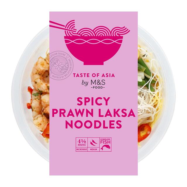 M&S Spicy Prawn Laksa Noodles Bowl - Taste of Asia