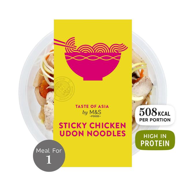 M&S Sticky Chicken Udon Noodles Bowl - Taste of Asia