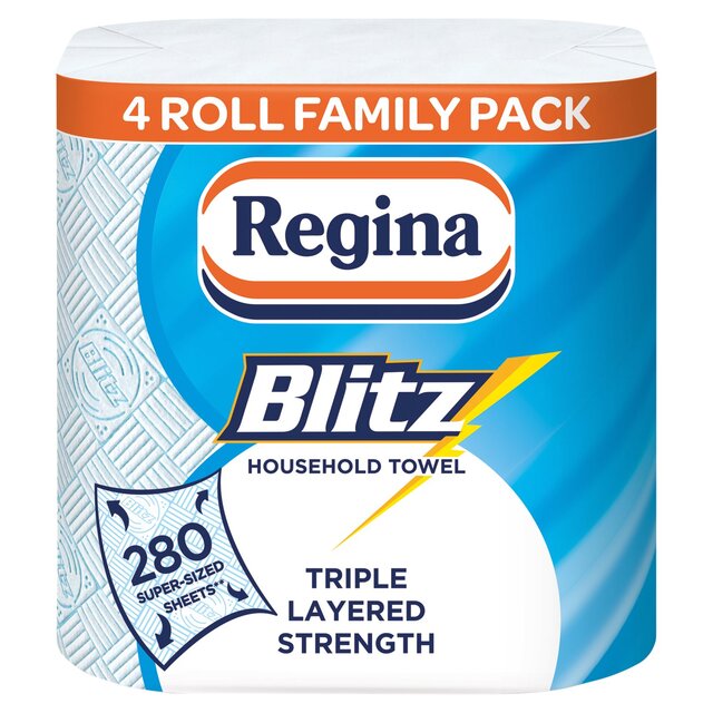 Regina Blitz Kitchen Roll 280 Supersized Sheets 4 Roll