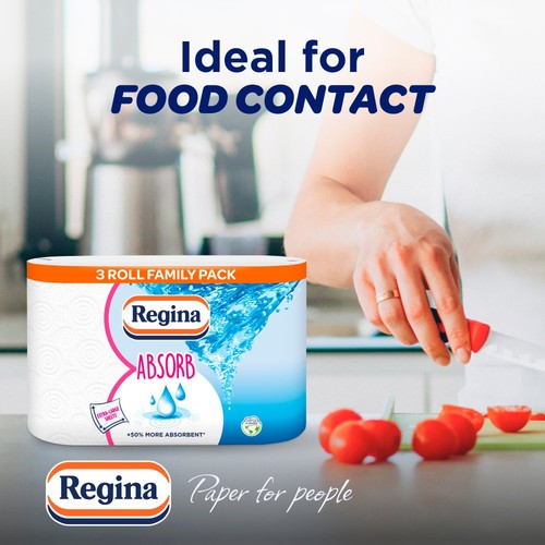 Regina Absorb Kitchen Roll 225 Supersized Sheets 3 Roll thumbnail 2