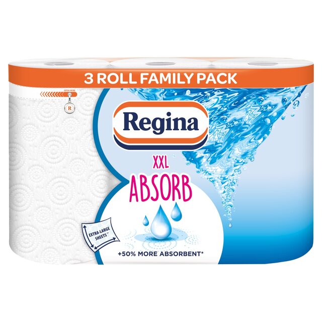 Regina Absorb Kitchen Roll 225 Supersized Sheets 3 Roll