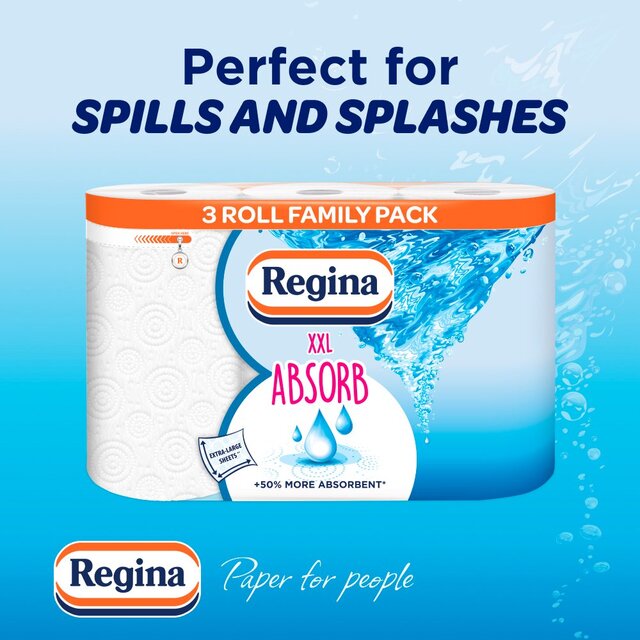 Regina Absorb Kitchen Roll 225 Supersized Sheets 3 Roll thumbnail 3