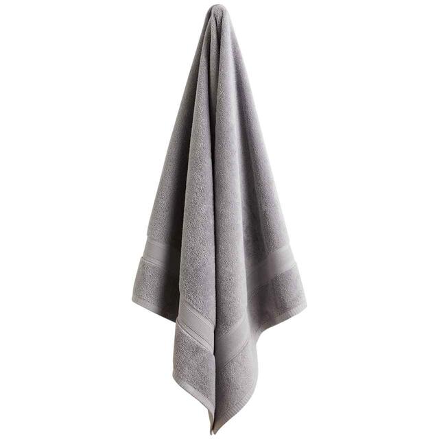 M&S Super Soft Pure Cotton Bath Towel, Light Grey thumbnail 2