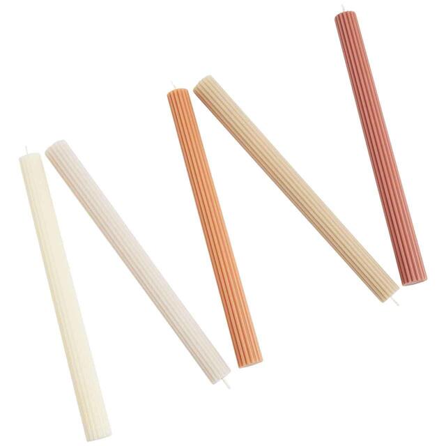 M&S Ridged Dinner Candle Neutral thumbnail 2