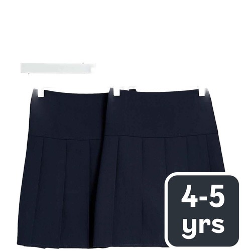 M&S 2Pk Pleated Skirt, 4-5 Years, Navy