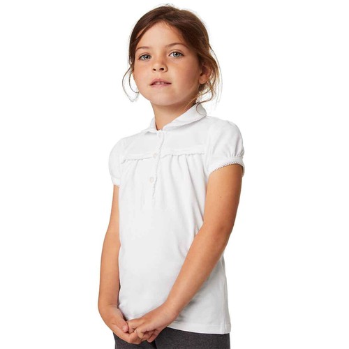 M&S Girls Regular School Polo, 7-8 Years, White