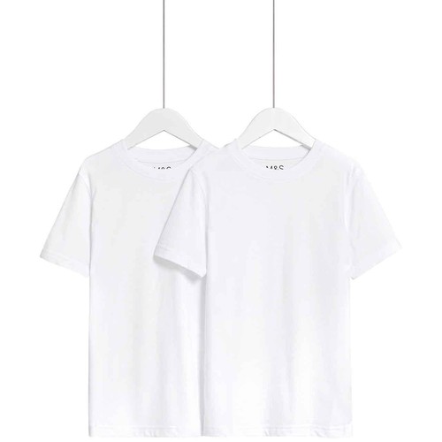 M&S Unisex T-Shirt, 3-4 Years, White thumbnail 2