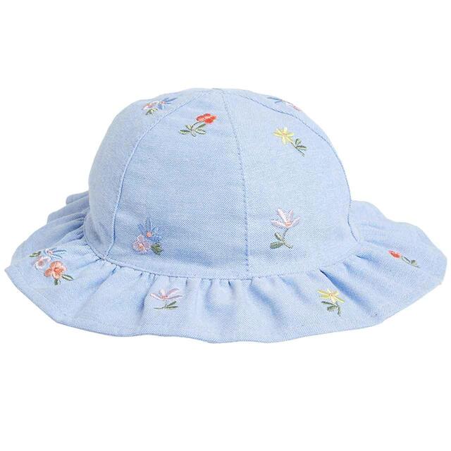 M&S Floral Summer Hat, 0-3 Months, Blue