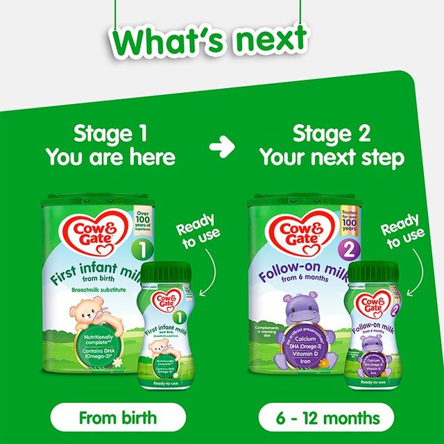 Cow & Gate 1 First Infant Baby Milk Formula Liquid Starter Pack From Birth thumbnail 4