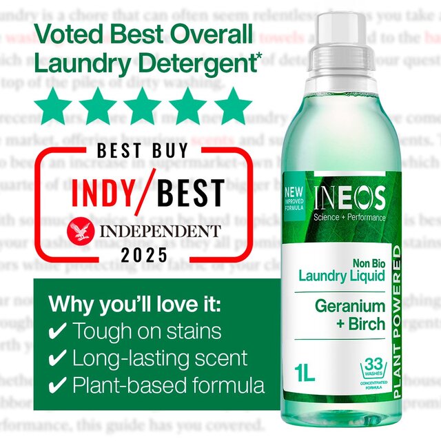 INEOS Non Bio Laundry Liquid Detergent Geranium + Birch 33 Washes thumbnail 10