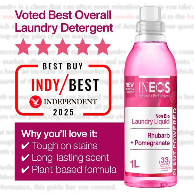 INEOS Non Bio Laundry Liquid Detergent Rhubarb + Pomegranate 33 Washes  thumbnail 9