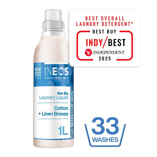 INEOS Non Bio Laundry Liquid Detergent Cotton + Linen Breeze 33 Washes