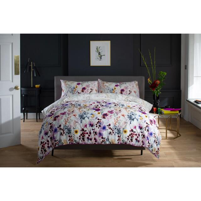 The Lyndon Company Floral 180TC 100% Cotton Duvet Set Lilac King Size