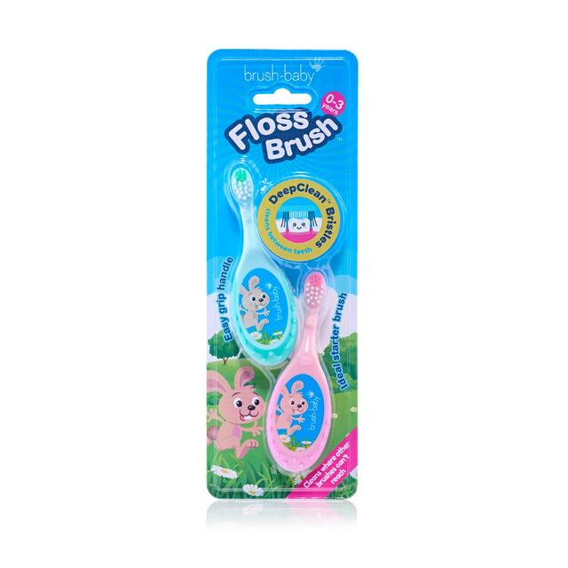 Brush-Baby Flossbrush 0-3 yrs Double Pack