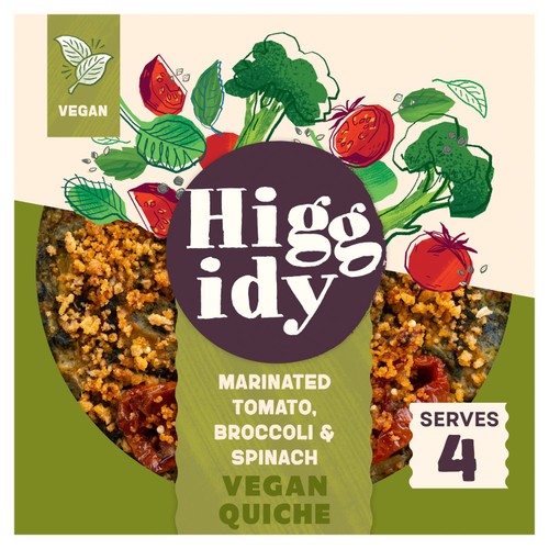 Higgidy Vegan Roasted Tomato, Broccoli & Spinach Quiche with basil