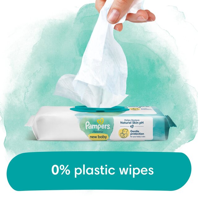 Pampers Harmonie New Baby Plastic Free Baby Wipes X4 thumbnail 5