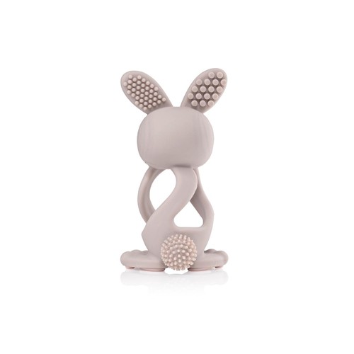 Bobbie Bunny Baby Teether Toy Cappuccino Grey thumbnail 3