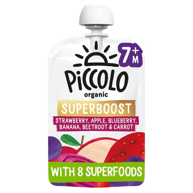 Piccolo Organic Superboost Strawberry, Blueberry, Beetroot, 8 Superfoods7+m