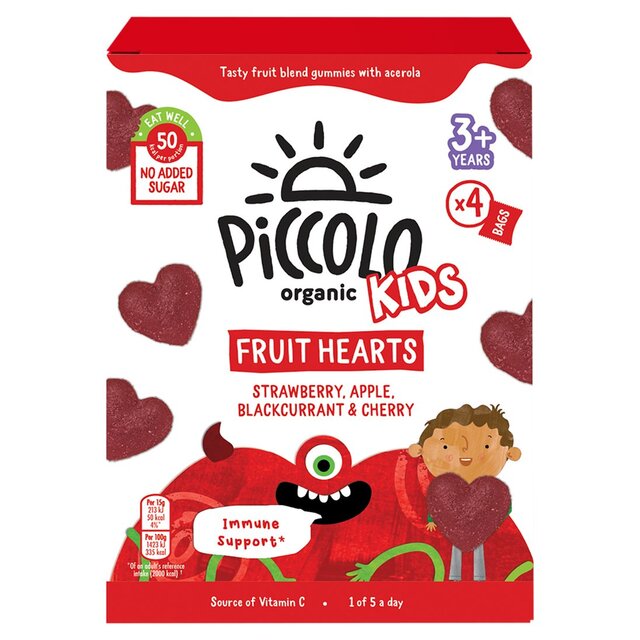 Piccolo Organic Kids Fruit Hearts Strawberry, Apple, Blackcurrant & Cherry