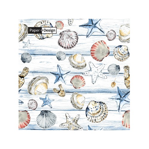 Beach Shells 33cm 3ply Napkins
