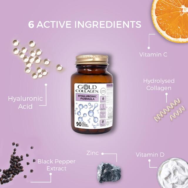 Gold Collagen Hyaluronic Formula Tablets thumbnail 3