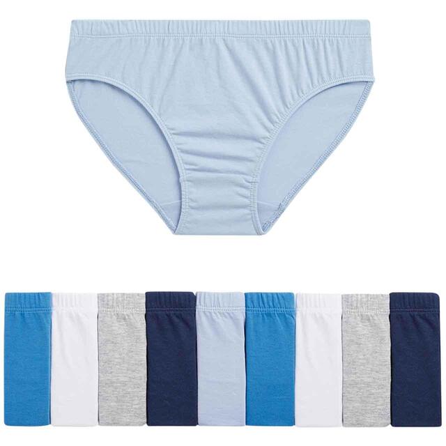 M&S Boys 10pk Pure Cotton Briefs, 2-3 Years, Blue