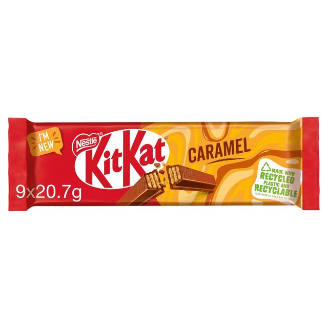 KitKat 2 Finger Caramel Chocolate Biscuit Bar, Multipack thumbnail 3