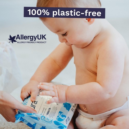 Pura Plastic Free Flushable Baby Wipes 12 x 60pk thumbnail 2
