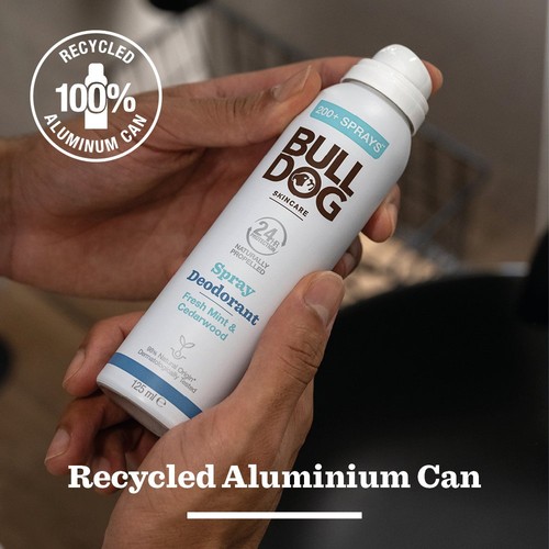 Bulldog Fresh Mint & Cedarwood Naturally Propelled Spray Deodorant thumbnail 2