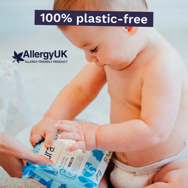 Pura Plastic Free Flushable Baby Wipes 3x60pk thumbnail 7